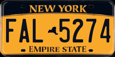 NY license plate FAL5274