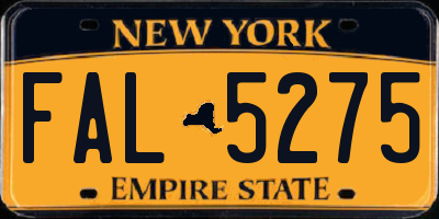 NY license plate FAL5275