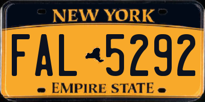 NY license plate FAL5292