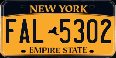NY license plate FAL5302