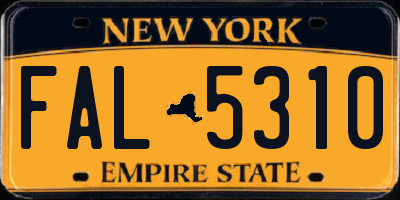 NY license plate FAL5310