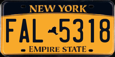 NY license plate FAL5318