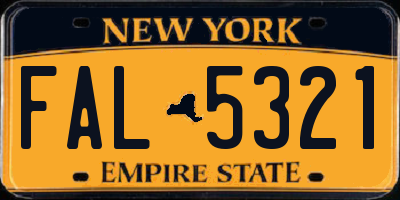 NY license plate FAL5321