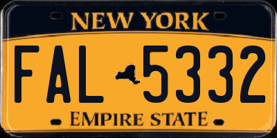 NY license plate FAL5332