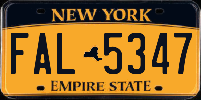 NY license plate FAL5347