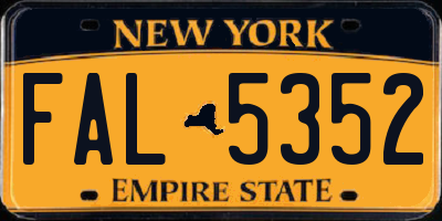 NY license plate FAL5352