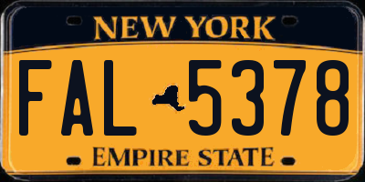 NY license plate FAL5378