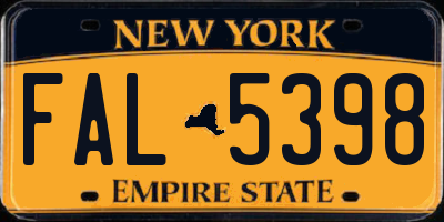 NY license plate FAL5398