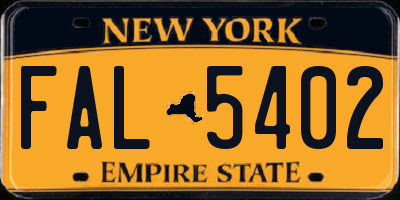 NY license plate FAL5402