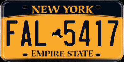 NY license plate FAL5417