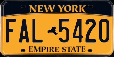 NY license plate FAL5420