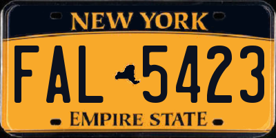 NY license plate FAL5423