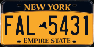 NY license plate FAL5431