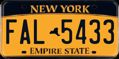 NY license plate FAL5433