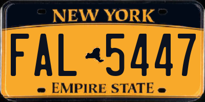 NY license plate FAL5447
