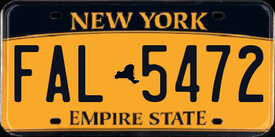 NY license plate FAL5472