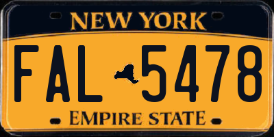 NY license plate FAL5478