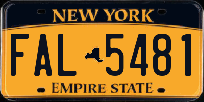 NY license plate FAL5481