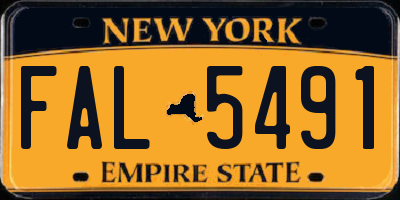 NY license plate FAL5491