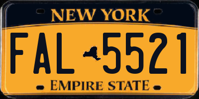 NY license plate FAL5521