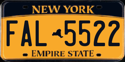 NY license plate FAL5522