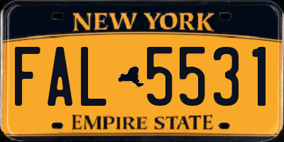 NY license plate FAL5531