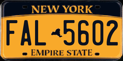 NY license plate FAL5602