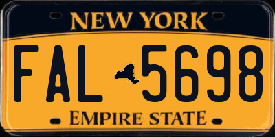 NY license plate FAL5698