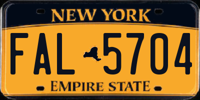 NY license plate FAL5704