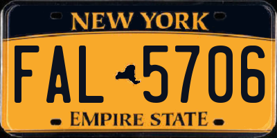 NY license plate FAL5706