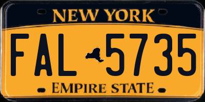 NY license plate FAL5735