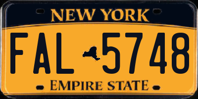 NY license plate FAL5748