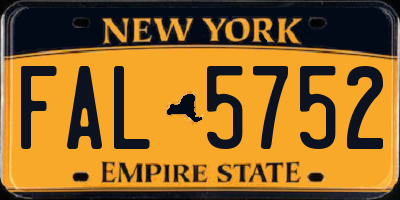 NY license plate FAL5752