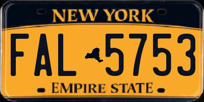 NY license plate FAL5753