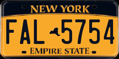 NY license plate FAL5754