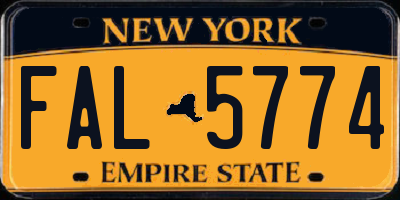 NY license plate FAL5774