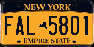 NY license plate FAL5801