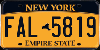 NY license plate FAL5819