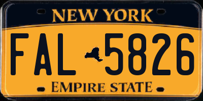 NY license plate FAL5826