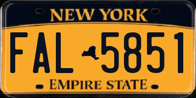 NY license plate FAL5851