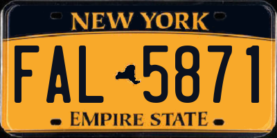 NY license plate FAL5871