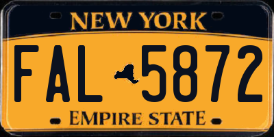 NY license plate FAL5872
