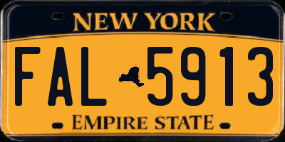 NY license plate FAL5913