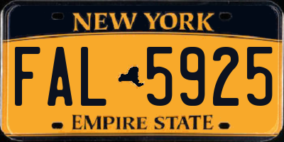 NY license plate FAL5925