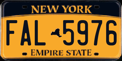 NY license plate FAL5976