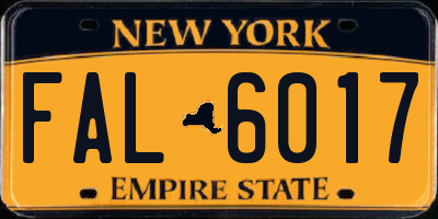 NY license plate FAL6017