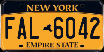 NY license plate FAL6042
