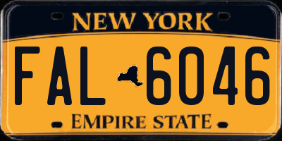 NY license plate FAL6046