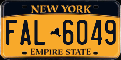 NY license plate FAL6049