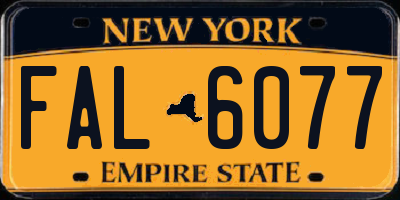 NY license plate FAL6077